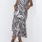 Cocktail Ruffle Frill Slip Dress with a Zebra Print