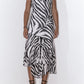 Cocktail Ruffle Frill Slip Dress with a Zebra Print