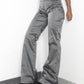 Vintage Deadstock Y2k Silver Grey High Rise Flared Office Siren Trousers - Size L