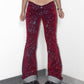 Vintage Y2k Vampire Goth Velvet Denim Low Waist Flare Bottoms Jeans -  Size XS