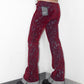 Vintage Y2k Vampire Goth Velvet Denim Low Waist Flare Bottoms Jeans -  Size XS