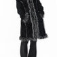 Vintage 2000s Black Hooded Faux Fur Penny Lane Coat