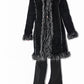 Vintage 2000s Black Hooded Faux Fur Penny Lane Coat