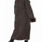 Vintage Dark Brown Long Fur Trim Coat