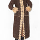 Vintage Long Fur Trim Coat in Brown