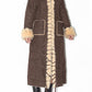 Vintage Long Fur Trim Coat in Brown