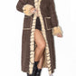 Vintage Long Fur Trim Coat in Brown