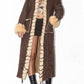 Vintage Long Fur Trim Coat in Brown