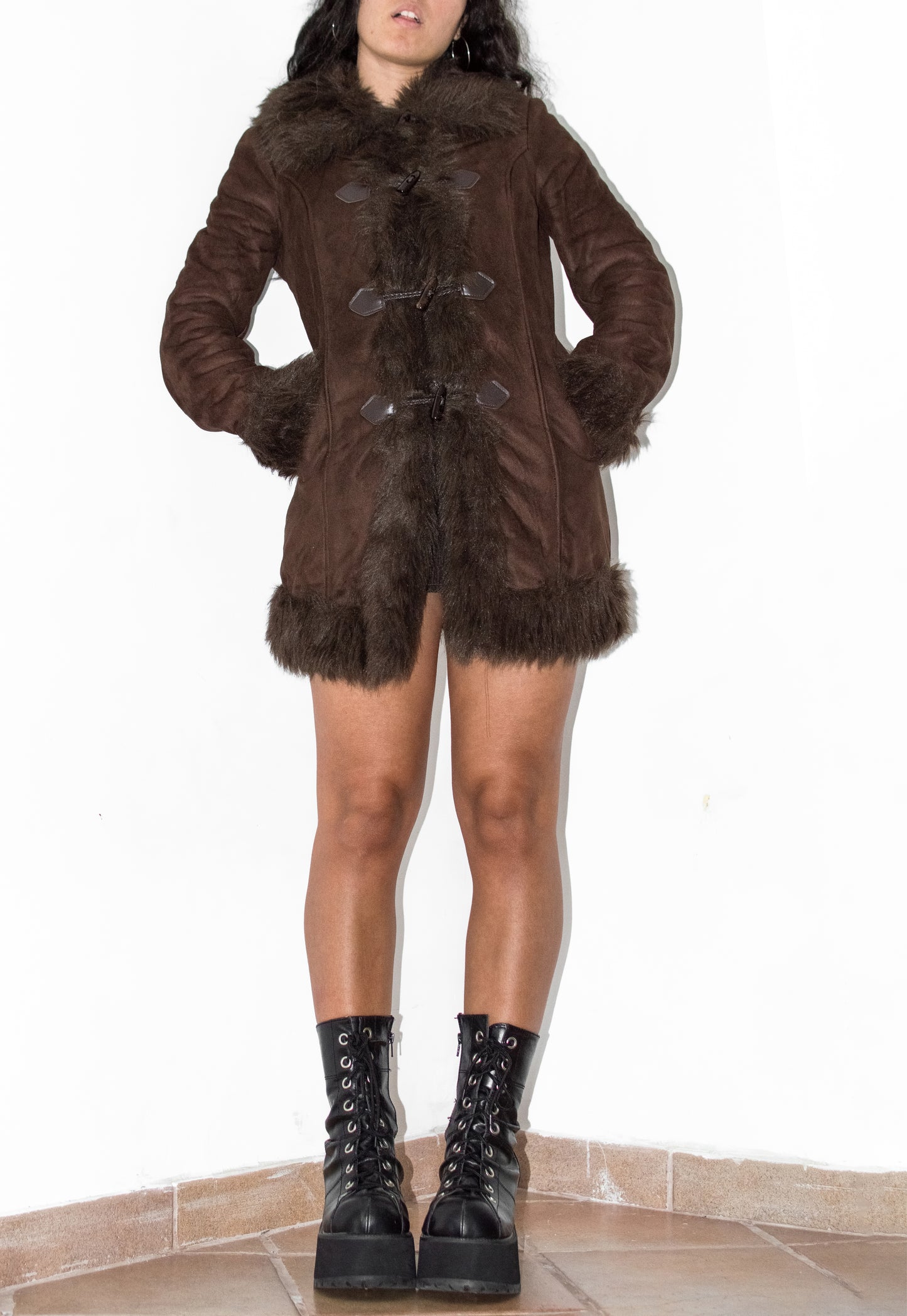 Y2k Short Penny Lane Coat in Brown