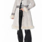 Y2k Beige Embroidery Faux Suede Penny Lane Coat