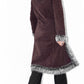 Vintage Burgundy Faux Fur Hooded Afghan Coat