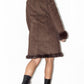 Vintage Embroidery Brown Fur Trimmed Coat