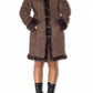 Vintage Embroidery Brown Fur Trimmed Coat