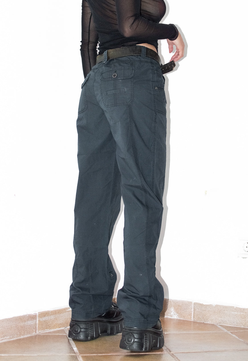 Vintage Navy blue Cargo Pants Wide Leg