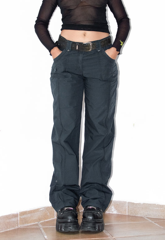 Vintage Navy blue Cargo Pants Wide Leg