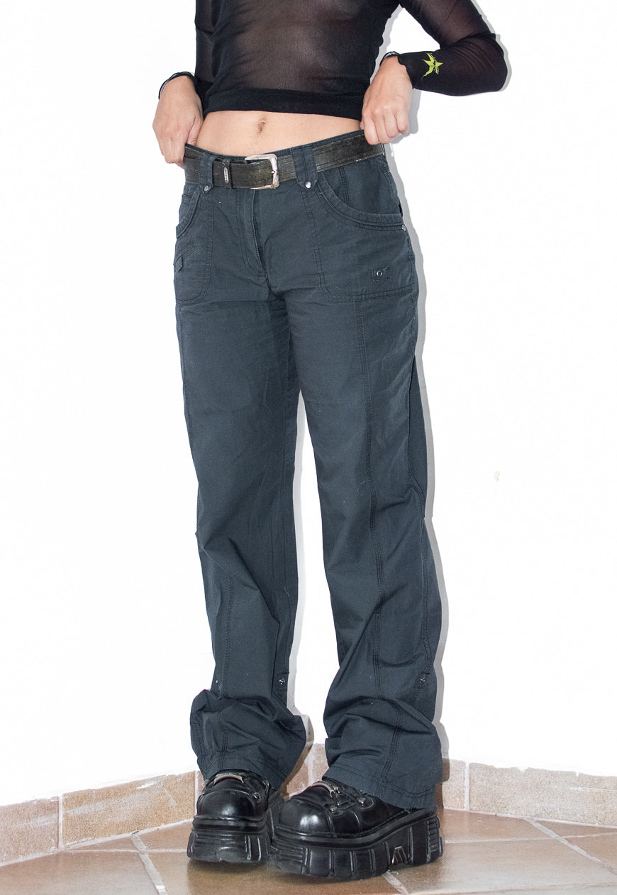 Vintage Navy blue Cargo Pants Wide Leg