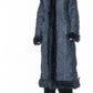 Vintage Y2k Denim Hooded Maxi Afghan Coat