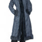 Vintage Y2k Denim Hooded Maxi Afghan Coat