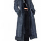 Vintage Y2k Denim Hooded Maxi Afghan Coat