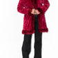 Vintage Y2k Vampy Goth Short Red Faux Fur Trim Afghan Coat