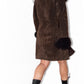 Vintage 90s Pig Leather and Sheep Fur Mocha Coat