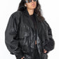 90s Oversize Genuine Leather Bomber Jacket