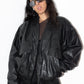 90s Oversize Genuine Leather Bomber Jacket