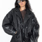 Vintage Oversize Faux Leather Blouson Bomber Black Jacket