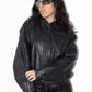 Vintage Zip Up Black Leather Blouson Biker Jacket