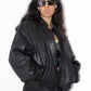 Vintage Zip Up Black Leather Blouson Biker Jacket