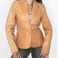 Vintage Y2k Cowboy Style Fringe Beige Faded Blazer Jacket  - Size M