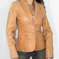 Vintage Y2k Cowboy Style Fringe Beige Faded Blazer Jacket  - Size M