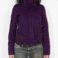 Vintage Y2k Purple Wool Zip Through Jacket  - Size M