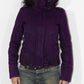 Vintage Y2k Purple Wool Zip Through Jacket  - Size M