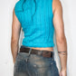 Vintage Y2k Faux Fur Buckle Detail Crop Tank Top - Size M