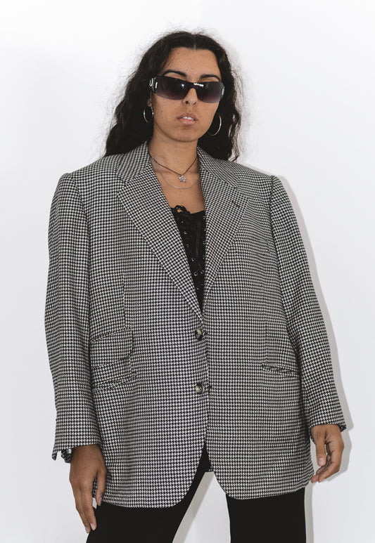 Vintage 90s Houndstooth Blazer Jacket