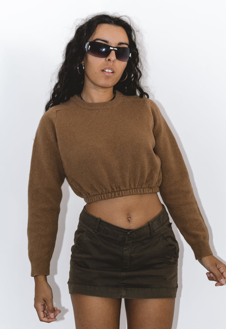 Vintage 90s Reworked Crop Wool Jumper