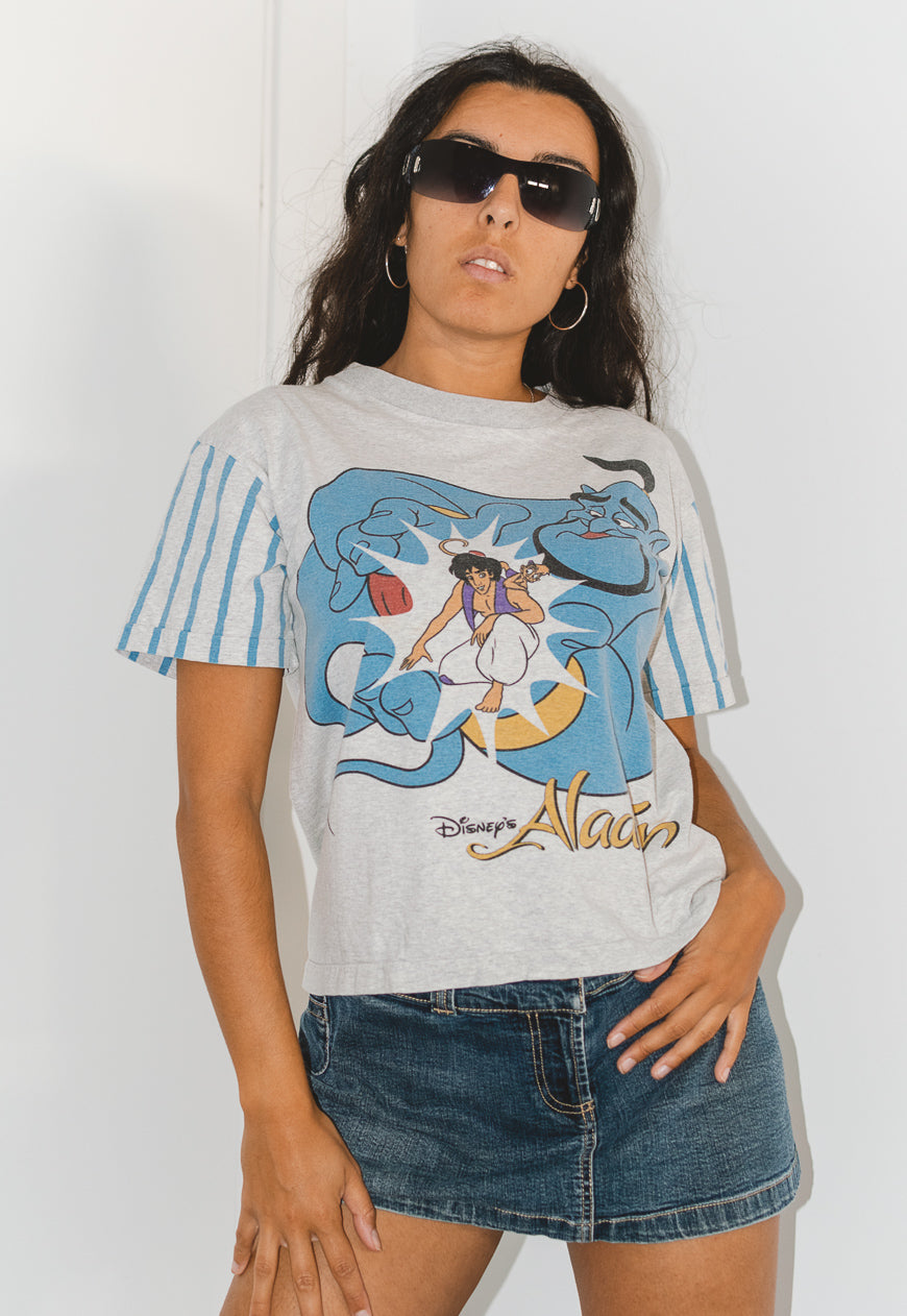 Vintage 90s 1992 rare Aladdin Disney Printed Cartoon Tshirt