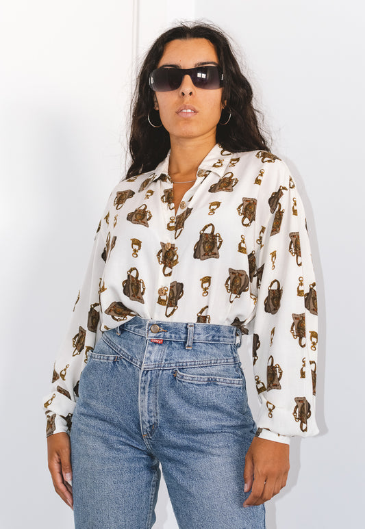 Vintage 90s Bags Printed Long Sleeves Shirt