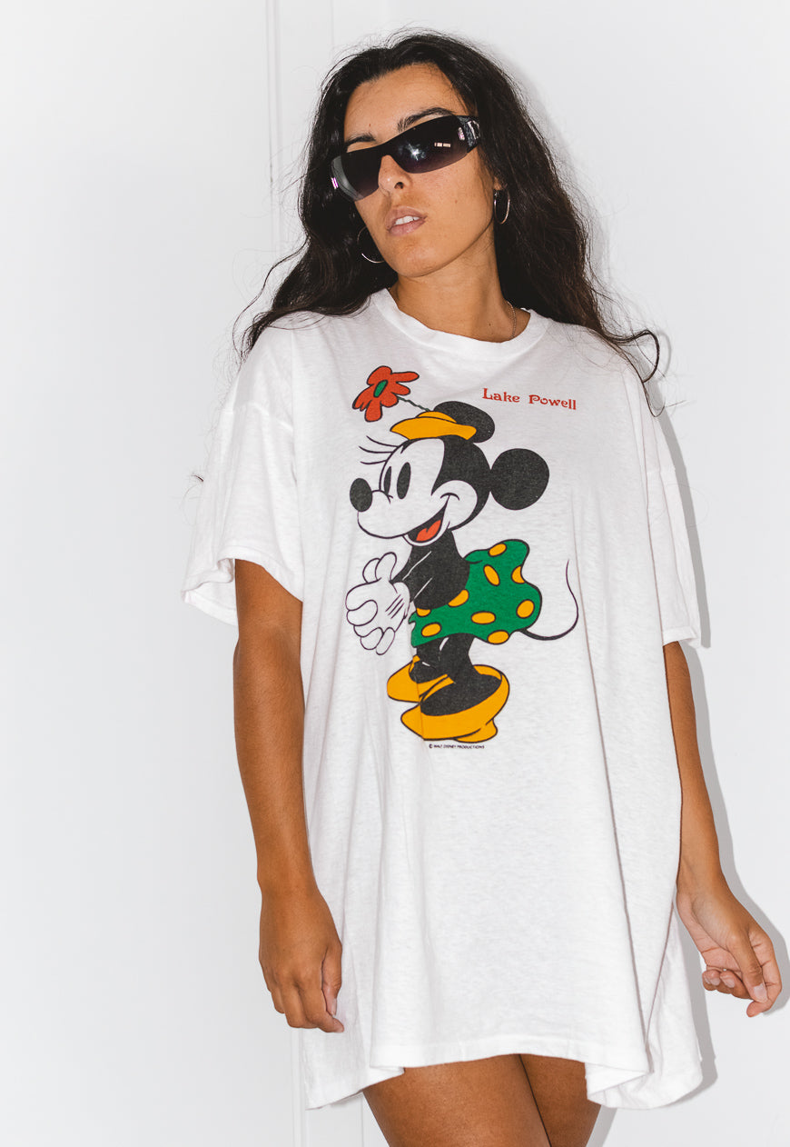 Vintage 90s Cartoon Minnie Mouse Printed Graphic T-shirt