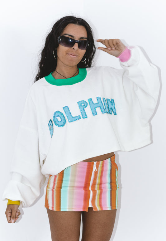 Handmade 90s inspired embroidered sweatshirt