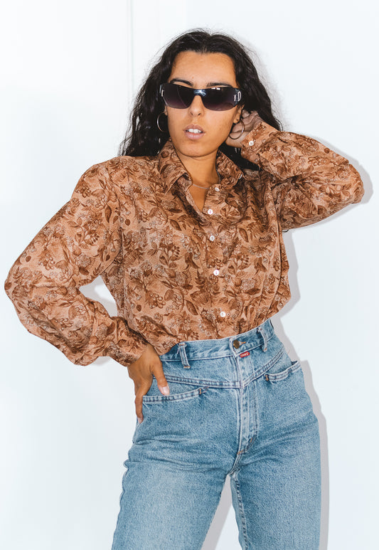 Vintage Long Sleeves Paisley 90s Shirt