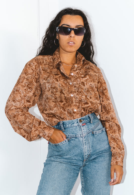 Vintage Long Sleeves Paisley 90s Shirt