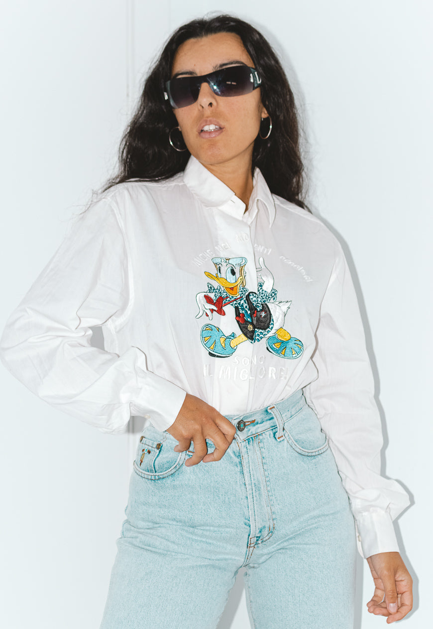 Vintage Luxury Disney Cartoon Donald Embroidered 90s Shirt