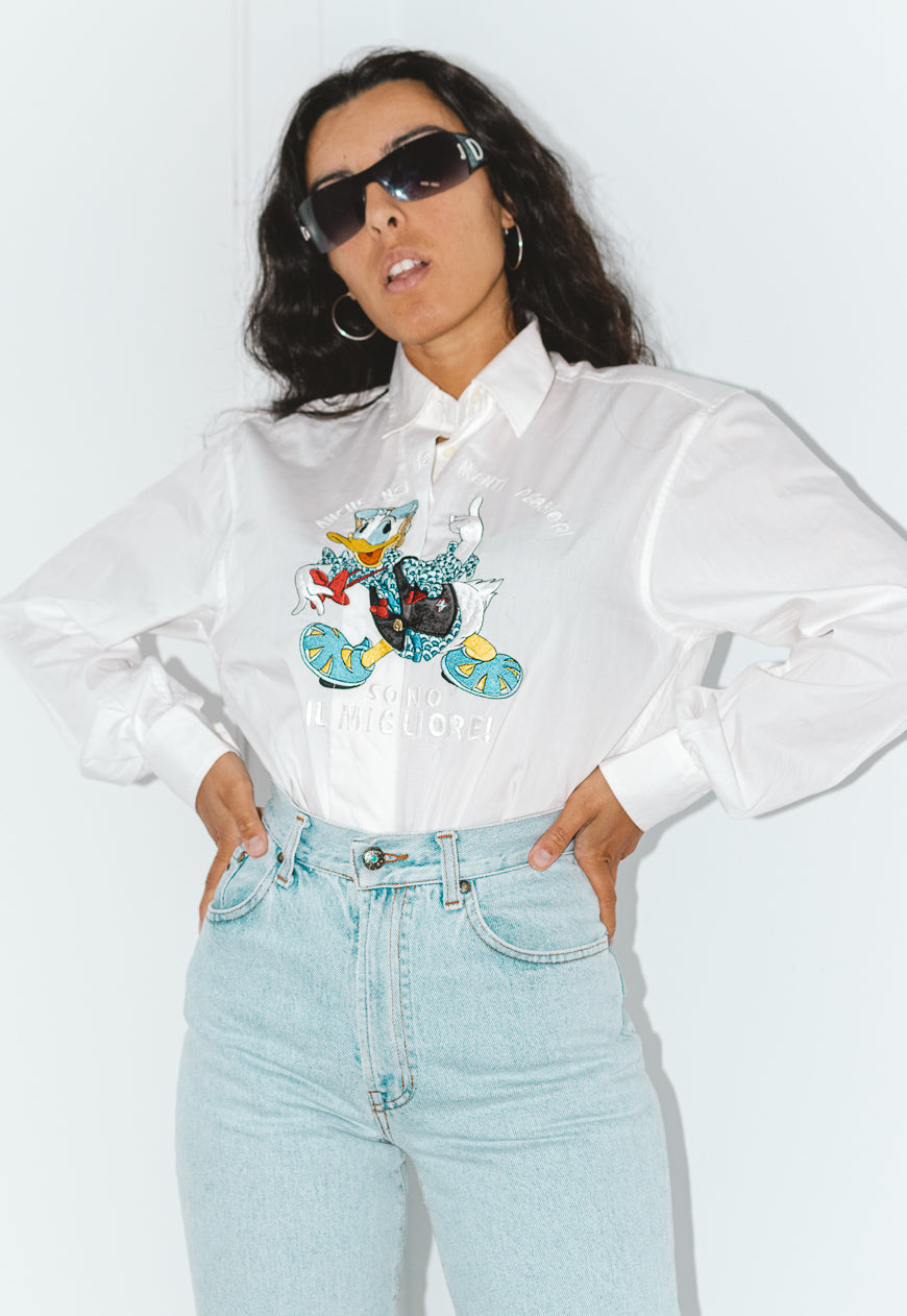 Vintage Luxury Disney Cartoon Donald Embroidered 90s Shirt